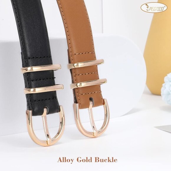 Women Leather Belt Pack with Gold Buckle for Jeans Dresses Plus Size main image 6